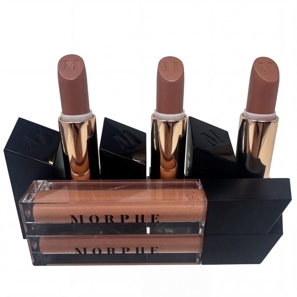 New Morphe 5 Piece Pink Nude Lip Gloss Sing Along, Stick Kissy Face & Single AF
